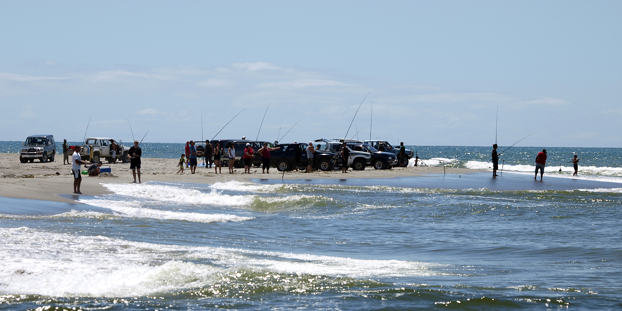 Angler fishing on the Rangitaiki River in New Zealand
